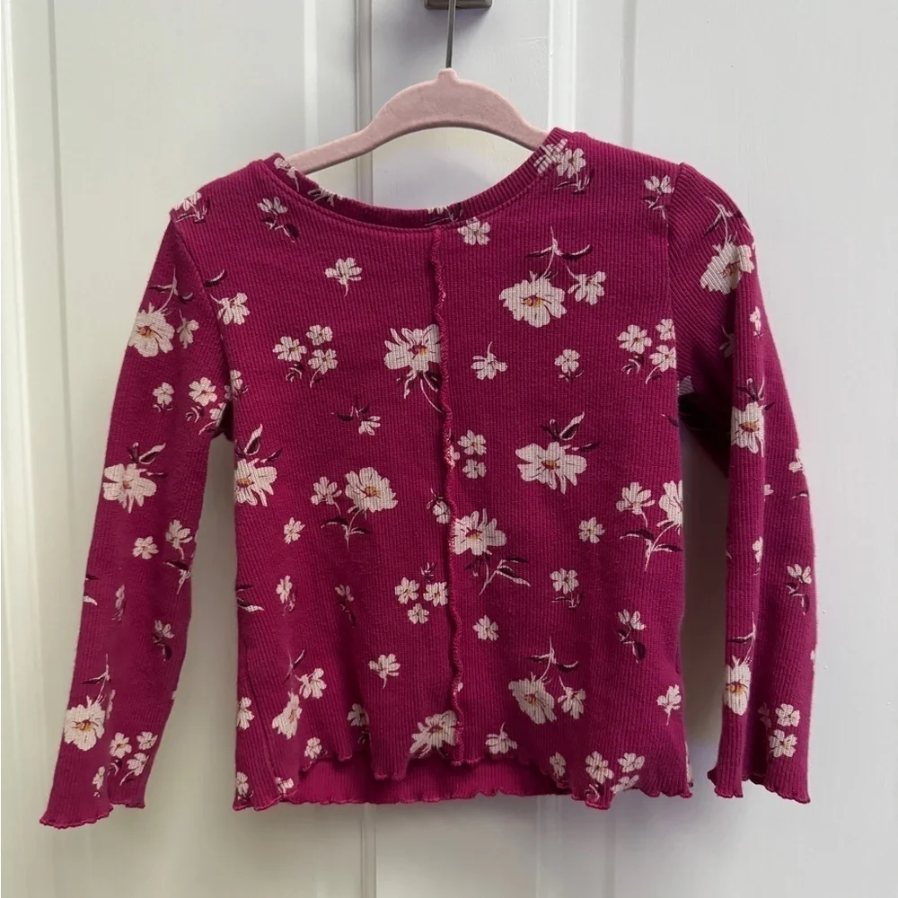 Baby Gap 2T Girls Floral Long Sleeve Top Blouse